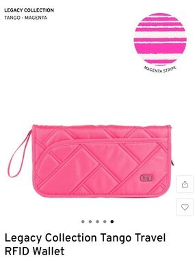 NWT- lug Legacy Collection Tango Travel RFID Wallet - Magenta